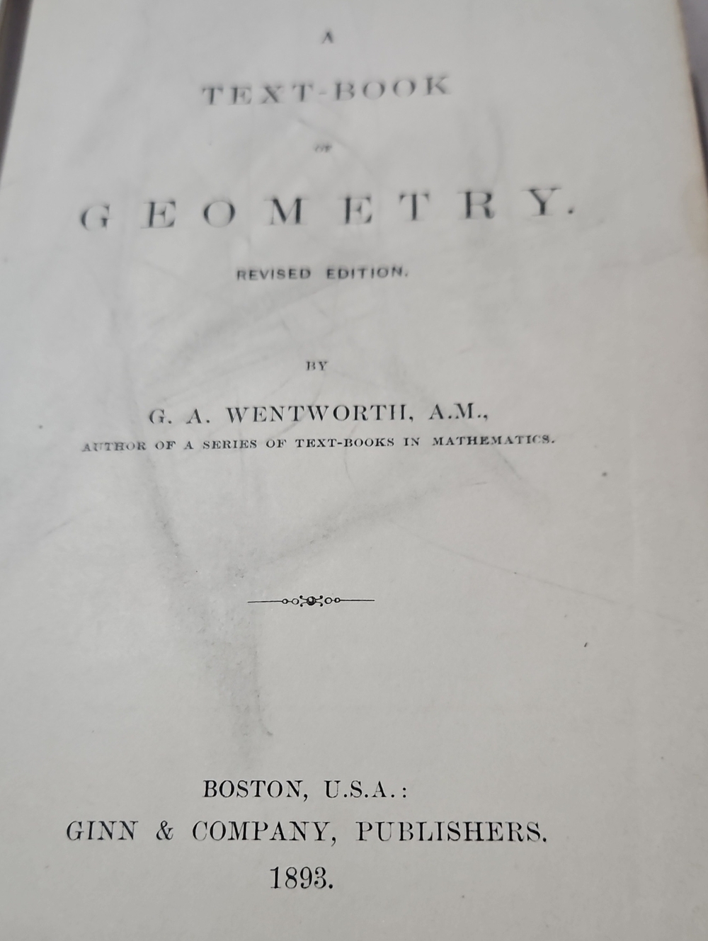 *Antique 18938 Collectible Hard Cover Geometry Math Textbook Ginn & Company